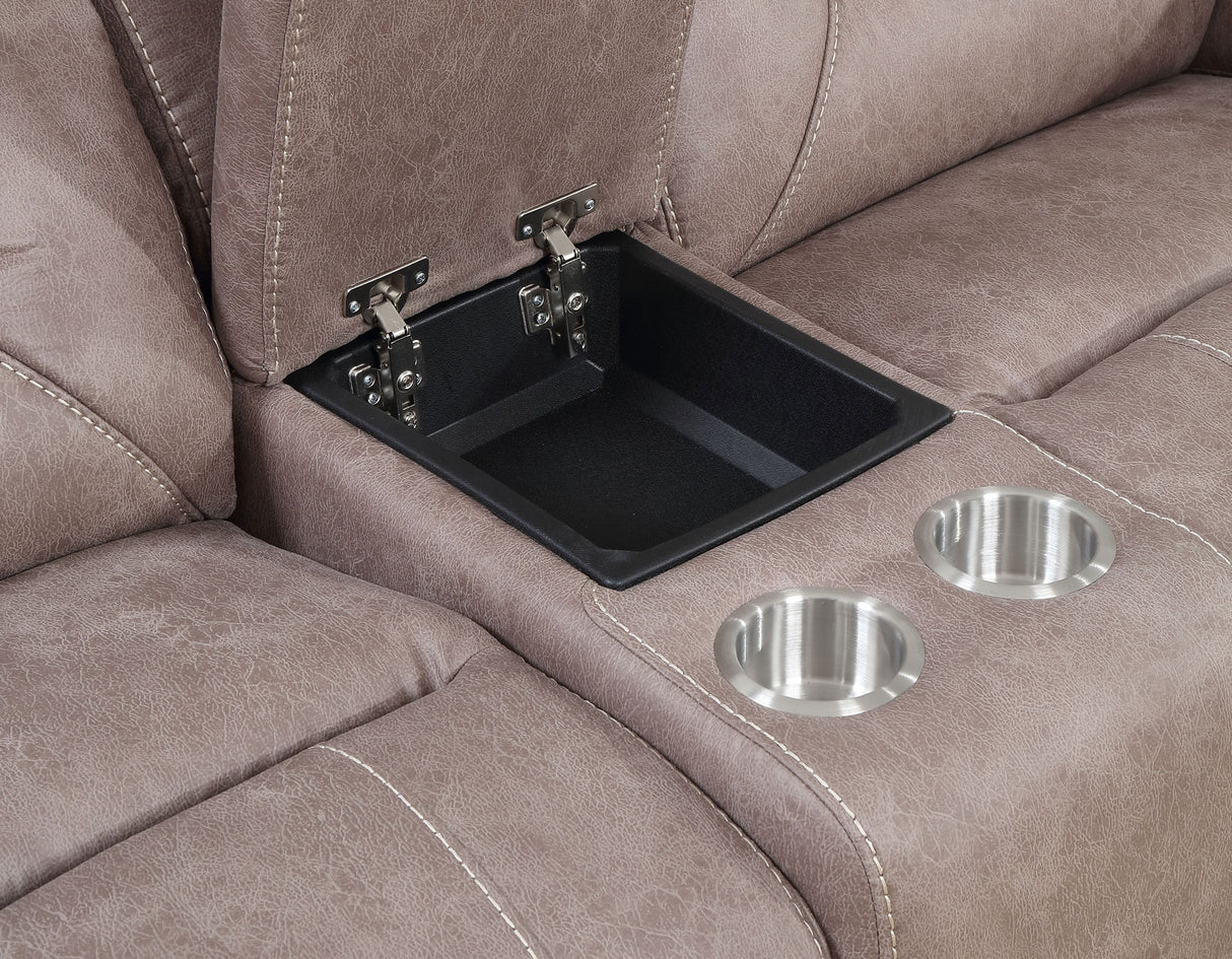 Aria Desert Sand Dual-Power Reclining Console Loveseat from Steve Silver - Luna Furniture