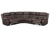 Aria Saddle Brown 3-Piece Dual-Power Reclining Sectional from Steve Silver - Luna Furniture