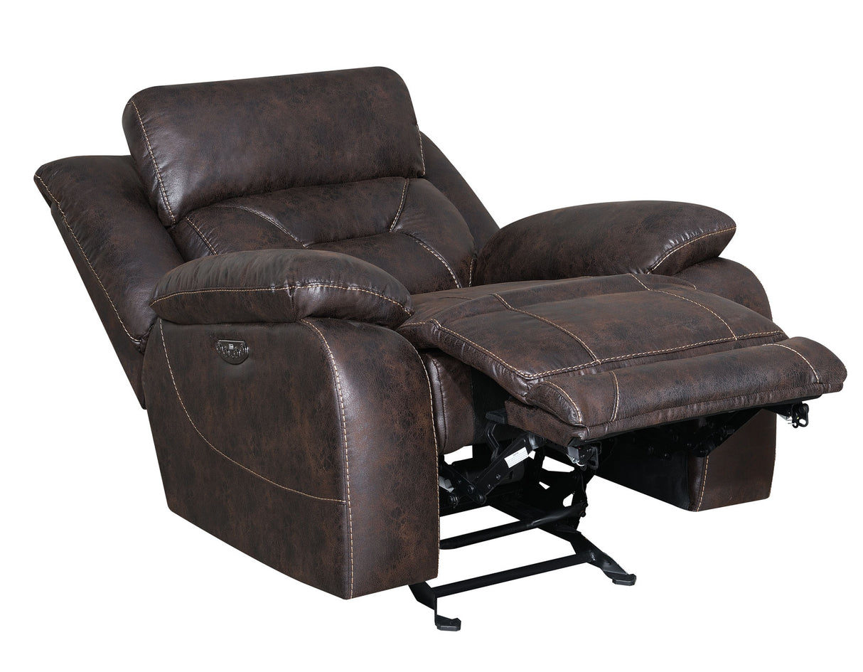 Aria Saddle Brown Dual-Power Recliner from Steve Silver - Luna Furniture