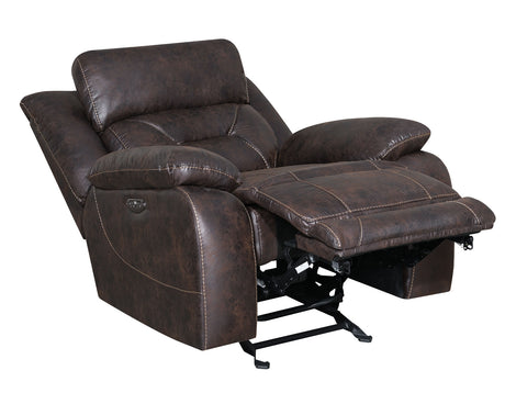 Aria Saddle Brown Dual-Power Recliner from Steve Silver - Luna Furniture