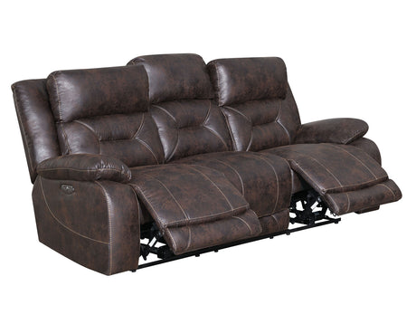 Aria Saddle Brown Dual-Power Reclining Sofa from Steve Silver - Luna Furniture