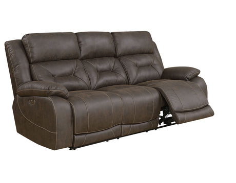Aria Saddle Brown Dual-Power Reclining Sofa from Steve Silver - Luna Furniture