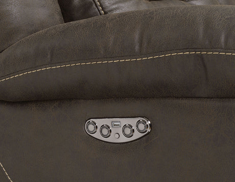 Aria Saddle Brown Dual-Power Reclining Sofa from Steve Silver - Luna Furniture