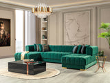 Ariana Green Velvet Double Chaise Sectional from Nova Furniture - Luna Furniture