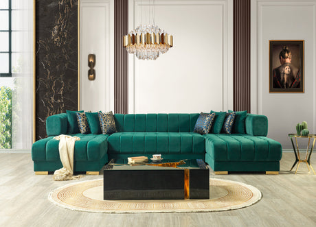 Ariana Green Velvet Double Chaise Sectional from Nova Furniture - Luna Furniture