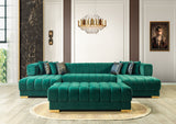 Ariana Green Velvet Double Chaise Sectional from Nova Furniture - Luna Furniture