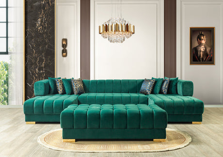 Ariana Green Velvet Double Chaise Sectional from Nova Furniture - Luna Furniture