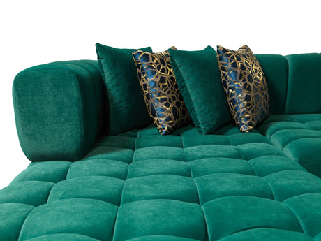 Ariana Green Velvet Double Chaise Sectional from Nova Furniture - Luna Furniture