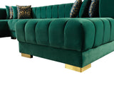 Ariana Green Velvet Double Chaise Sectional from Nova Furniture - Luna Furniture