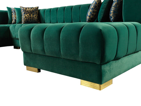 Ariana Green Velvet Double Chaise Sectional from Nova Furniture - Luna Furniture