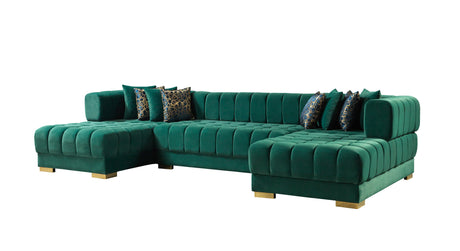 Ariana Green Velvet Double Chaise Sectional from Nova Furniture - Luna Furniture