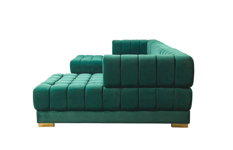 Ariana Green Velvet Double Chaise Sectional from Nova Furniture - Luna Furniture