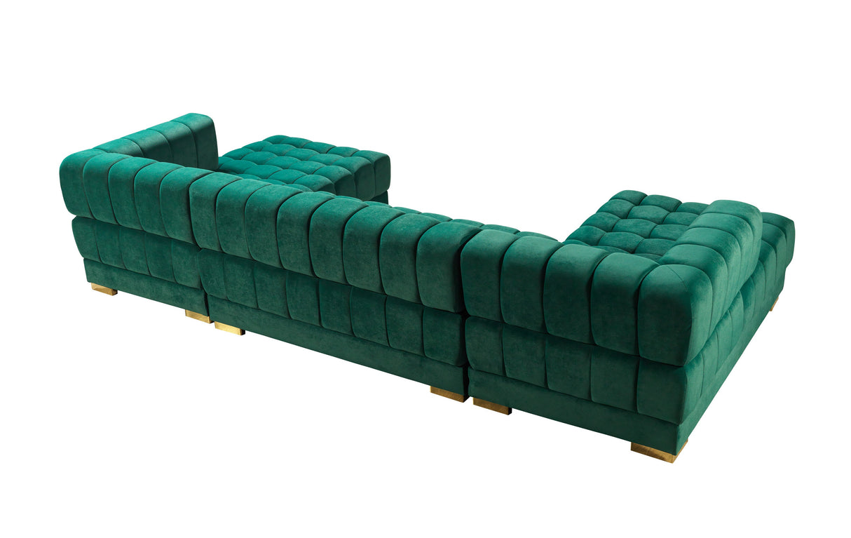 Ariana Green Velvet Double Chaise Sectional from Nova Furniture - Luna Furniture