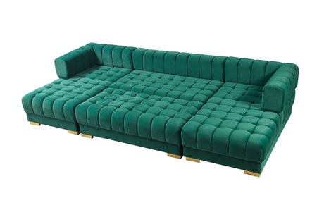 Ariana Green Velvet Double Chaise Sectional from Nova Furniture - Luna Furniture