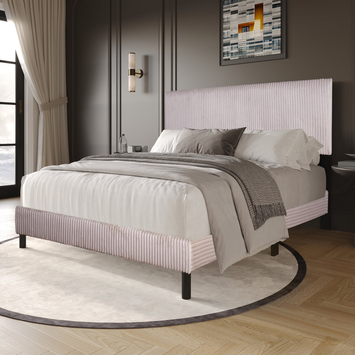 Arianne Beige Full Platform Bed from Happy Homes - Luna Furniture