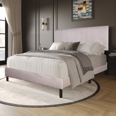 Arianne Beige King Platform Bed from Happy Homes - Luna Furniture