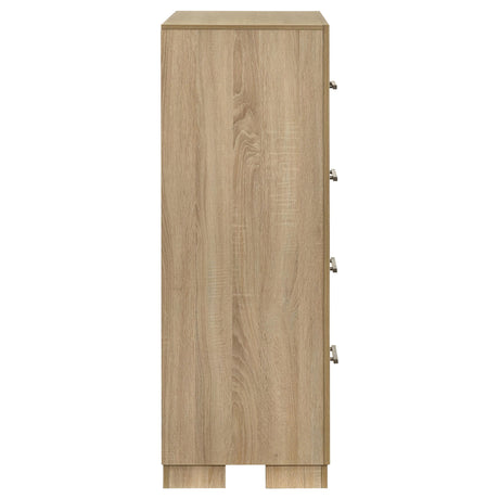 Arielle Light Oak 4-Drawer Bedroom Chest of Drawers from Coaster - Luna Furniture