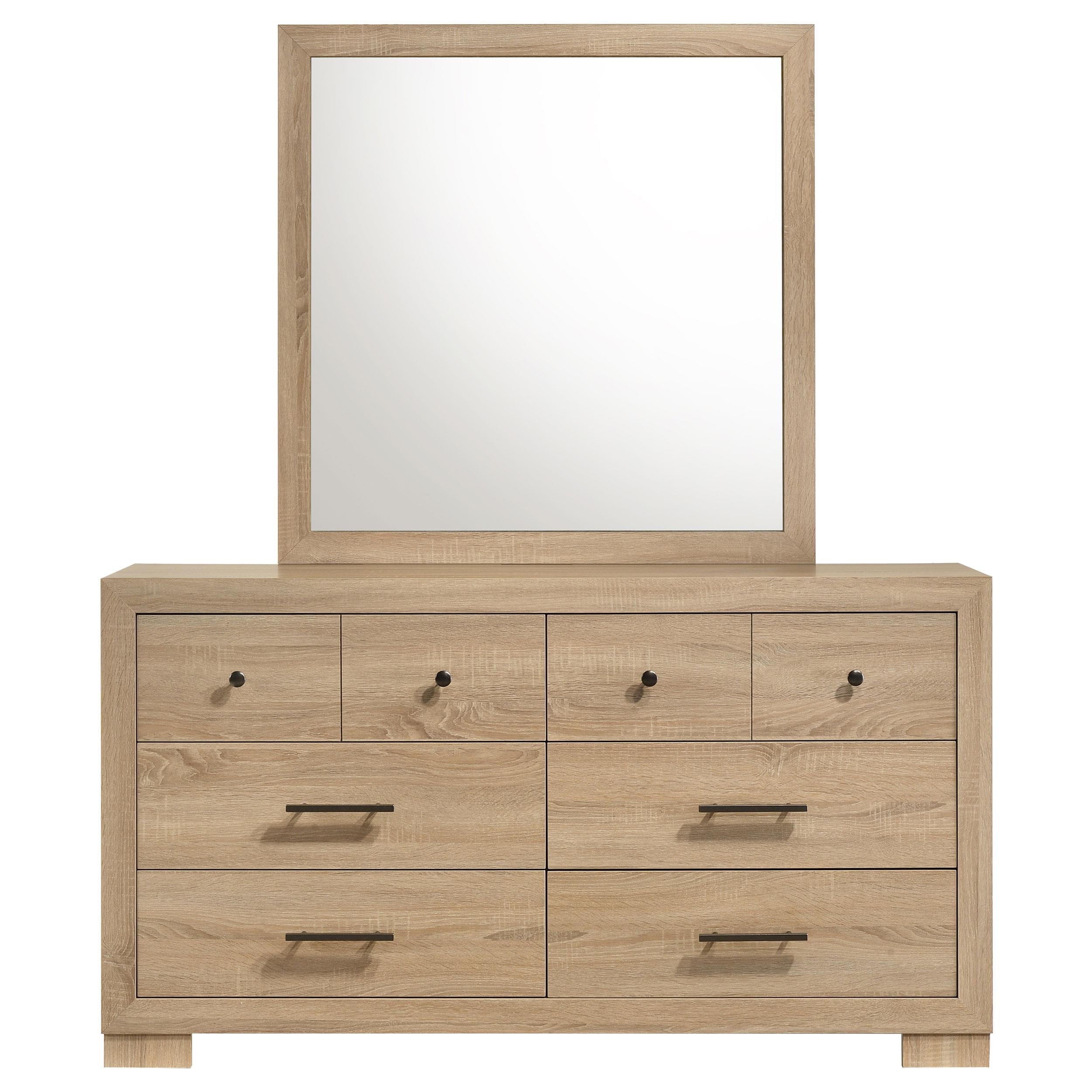 家具 Arieru Coaster Arielle Light Oak 6-Drawer Bedroom Dresser with Mirror