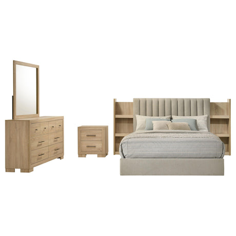 Arielle Light Oak 4-Piece Queen Bedroom Set from Coaster - Luna Furniture
