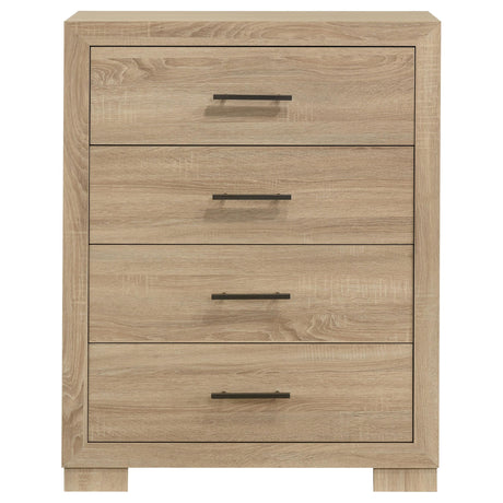 Arielle Light Oak 4-Drawer Bedroom Chest of Drawers from Coaster - Luna Furniture
