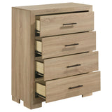 Arielle Light Oak Bookcase Panel Bedroom Set from Coaster - Luna Furniture