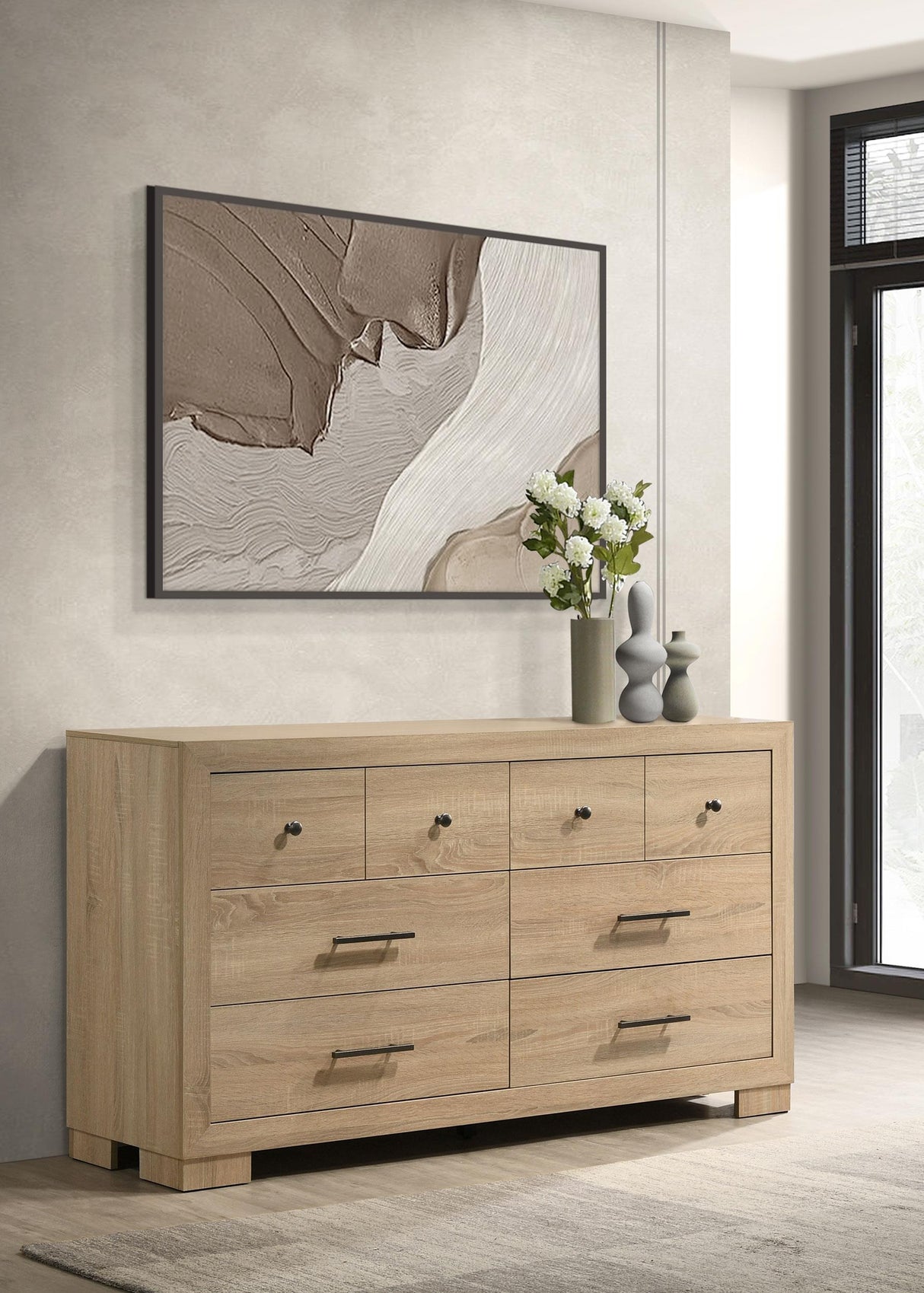 light oak dresser Arielle 6-Drawer Bedroom Dresser Cabinet Light Oak