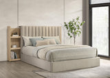 Arielle Light Oak Eastern King Bookcase Panel Storage Bed from Coaster - Luna Furniture
