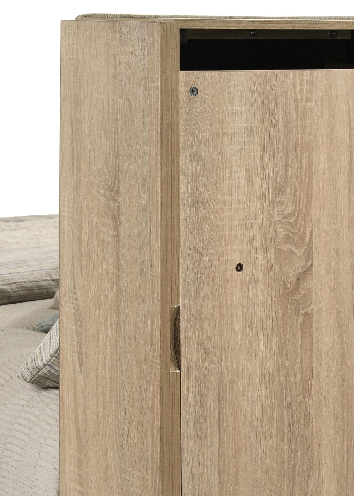 Arielle Light Oak Eastern King Bookcase Panel Storage Bed from Coaster - Luna Furniture