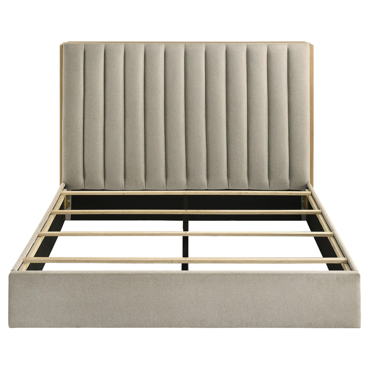 Arielle Light Oak Queen Bookcase Panel Storage Bed from Coaster - Luna Furniture