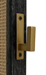 Arini Black Cane Weave Full Length Standing Floor Mirror from Coaster - Luna Furniture