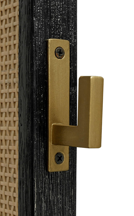 Arini Black Cane Weave Full Length Standing Floor Mirror from Coaster - Luna Furniture