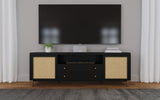 Arini Black Rattan Cane 2-Door TV Stand Media Console from Coaster - Luna Furniture