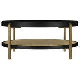 Arini Black Round Coffee Table With Storage Shelf from Coaster - Luna Furniture