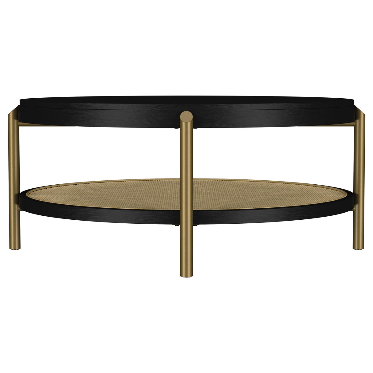 Arini Black Round Coffee Table With Storage Shelf from Coaster - Luna Furniture
