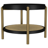 Arini Black Round End Side Table With Storage Shelf from Coaster - Luna Furniture