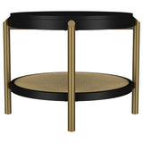 Arini Black Round End Side Table With Storage Shelf from Coaster - Luna Furniture