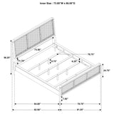 Arini Black and Natural Rattan California King Panel Bed from Coaster - Luna Furniture