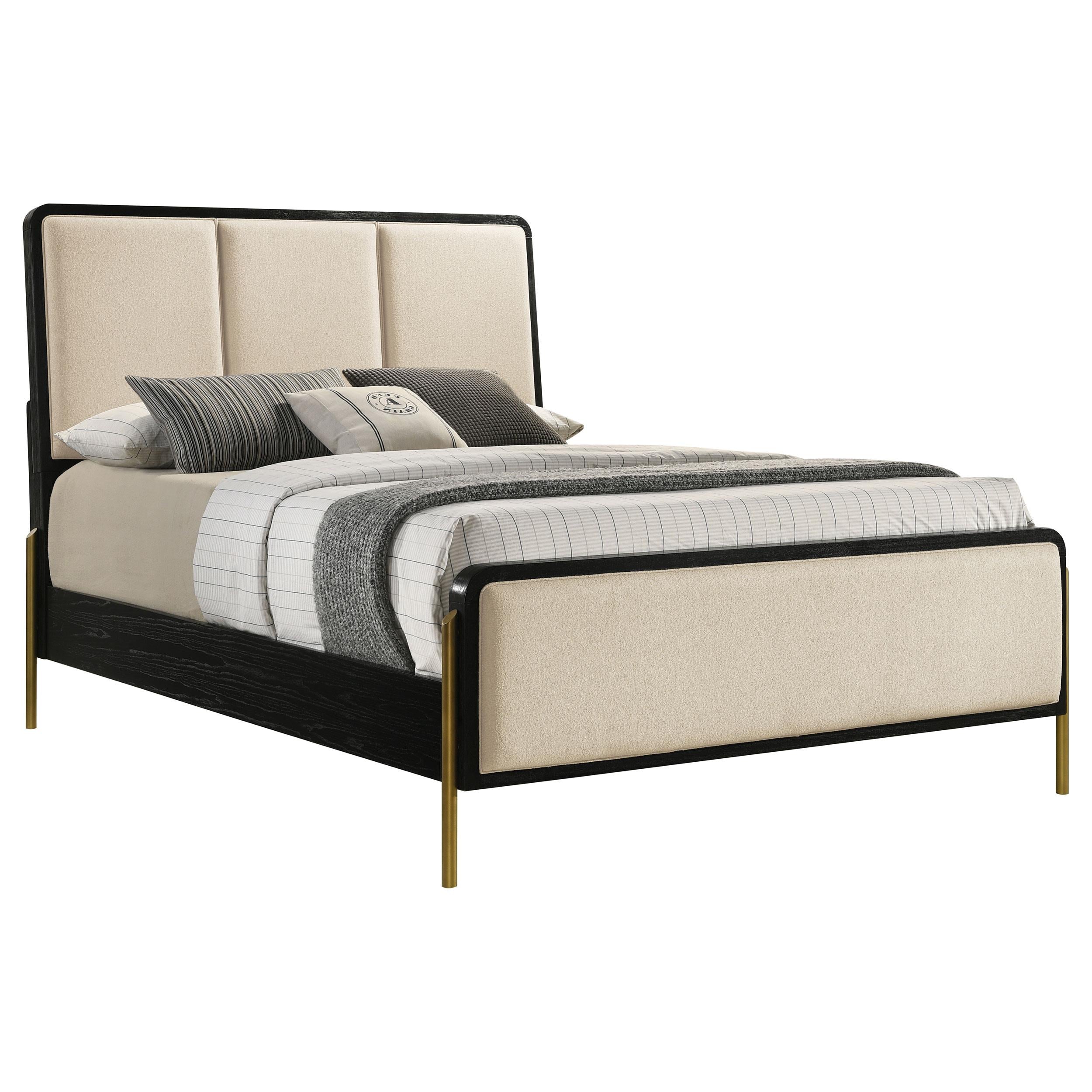 Coaster Arini Cream and Black Queen Panel Bed – Luna Furniture