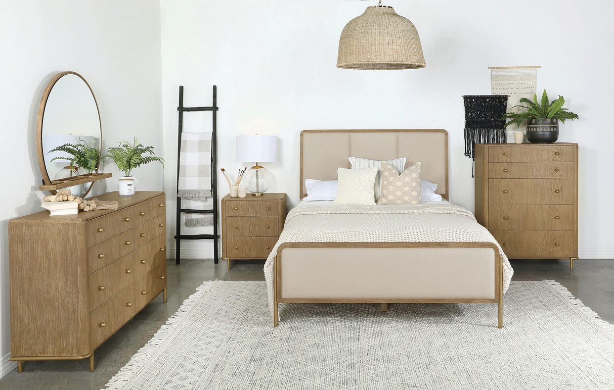 Arini Cream and Sand Wash Queen Panel Bed from Coaster - Luna Furniture