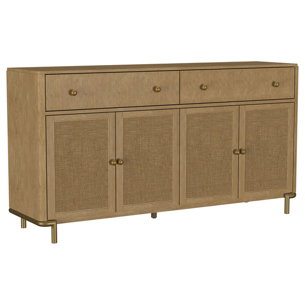 Arini Sand Wash 2-Drawer Cane Door Dining Sideboard Server