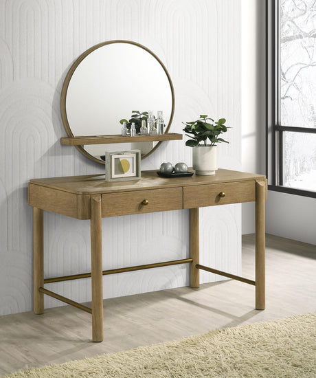 Arini Sand Wash 2-Piece Makeup Vanity Table and Mirror Set from Coaster - Luna Furniture