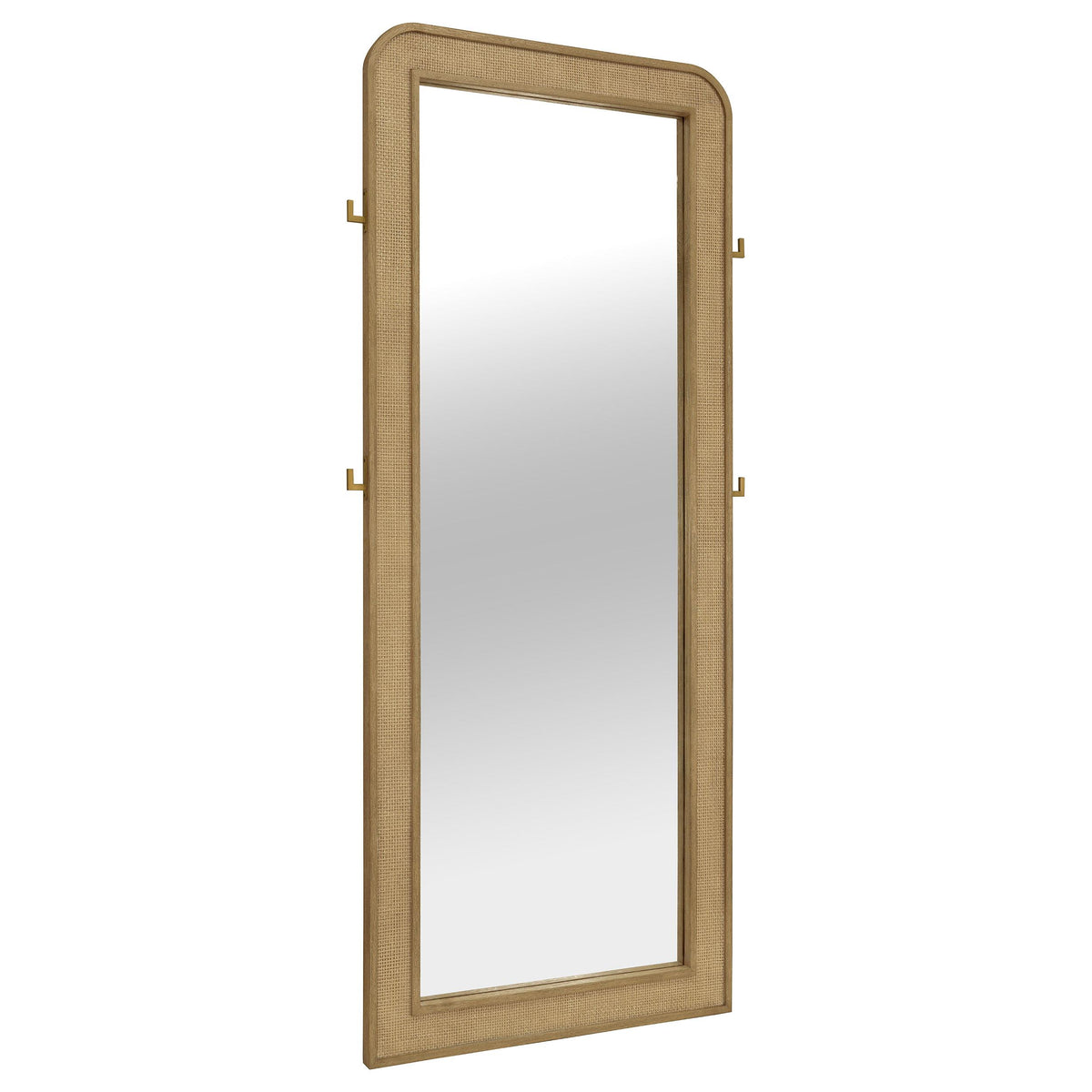 Arini Sand Wash Cane Weave Full Length Standing Floor Mirror from Coaster - Luna Furniture