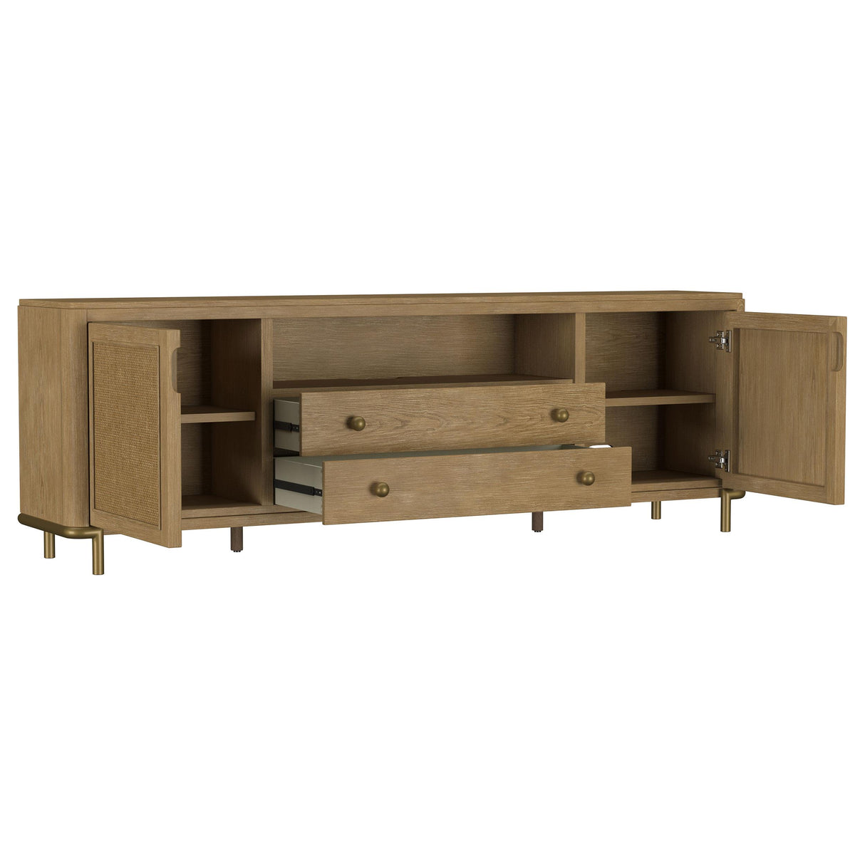 Arini Sand Wash Rattan Cane 2-door TV Stand Media Console from Coaster - Luna Furniture