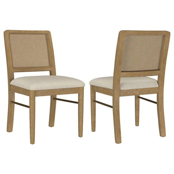 Arini Sand Wash Rattan Cane Dining Side Chair, Set of 2