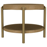 Arini Sand Wash Round End Side Table With Storage Shelf from Coaster - Luna Furniture