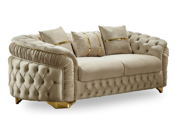 Arizona Stationary Loveseat in Beige