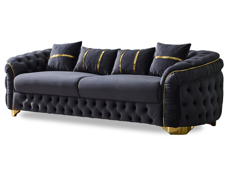 Arizona 3-pieces (Sofa & Loveseat & Chair) Livingroom Set in Anthracite from Furnia - Luna Furniture