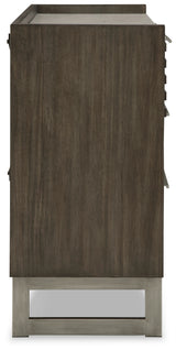 Arkenton California King Panel Bed with Dresser in Grayish Brown from Ashley - Luna Furniture