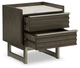 Arkenton King Panel Bed with Mirrored Dresser and 2 Nightstands in Grayish Brown from Ashley - Luna Furniture