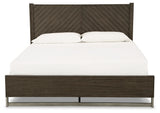 Arkenton King Panel Bed with Mirrored Dresser in Grayish Brown from Ashley Furniture - Luna Furniture